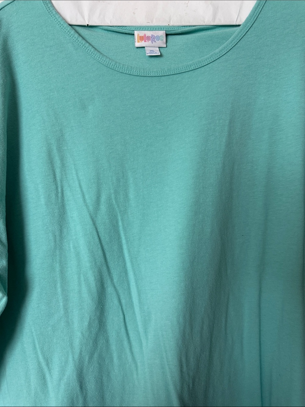 LuLaRoe Long Sleeve Scoop Neck Top in Aqua